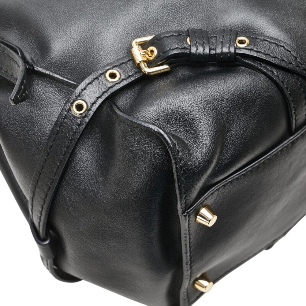 Burberry Nova Check Belt Motif Tote Bag Shoulder Black Leather - Picture 7 of 9